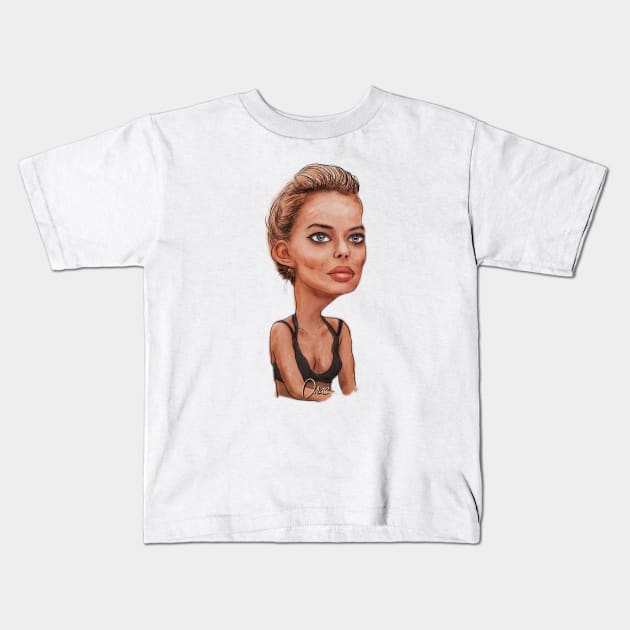 Margot Robbie Kids T-Shirt by Henry Drae